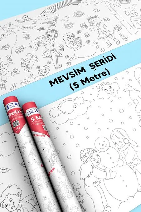 Proll 500cm X 60cm Mevsim Şeridi Dev Boyama Kağıdı