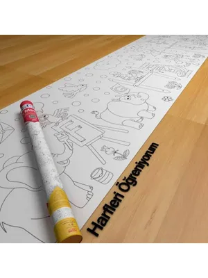 Proll 200cm X 30cm Harfler Dev Boyama Kağıdı
