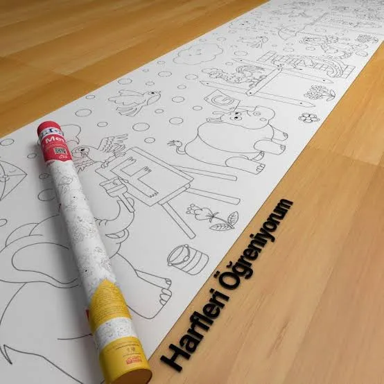 Proll 200cm X 30cm Harfler Dev Boyama Kağıdı