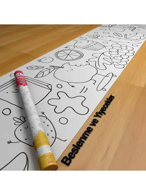 Proll 200cm X 30cm Sağlıklı Beslenme Dev Boyama Kağıdı