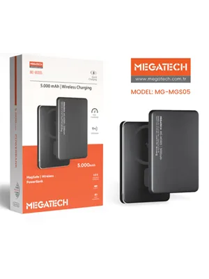 Megatech Mg-mgs05 5.000 Mah Magsafe Wireless Kablosuz Şarj Destekli Powerbank