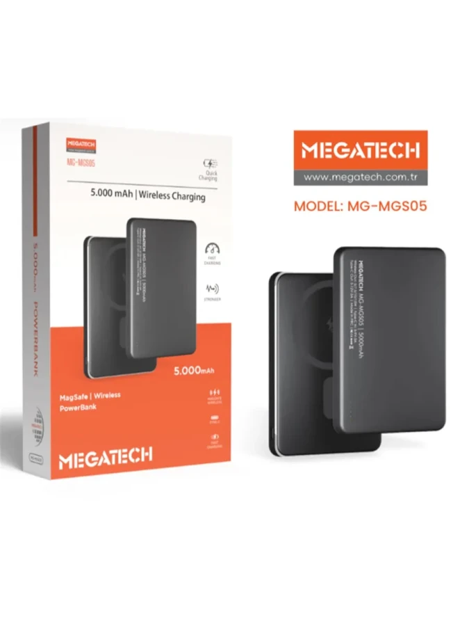 Megatech Mg-mgs05 5.000 Mah Magsafe Wireless Kablosuz Şarj Destekli Powerbank