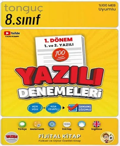 Tonguç Yay.- 8.sınıf Yazılı Denemeleri 1.dönem 1 ve 2.yazılı