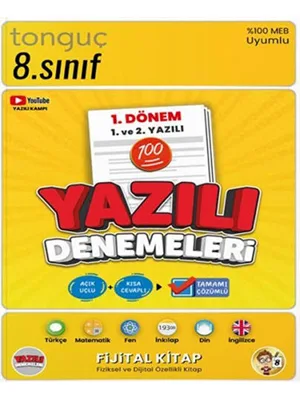 Tonguç Yay.- 8.sınıf Yazılı Denemeleri 1.dönem 1 ve 2.yazılı