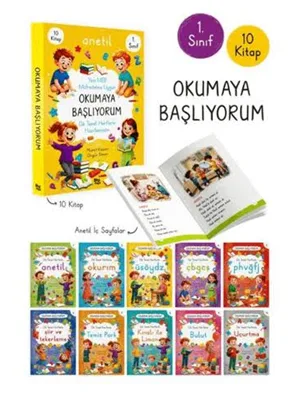 Okumaya Başlıyorum 1. Sınıf 10 Kitap (anetil) - Bilgipark Yayınları