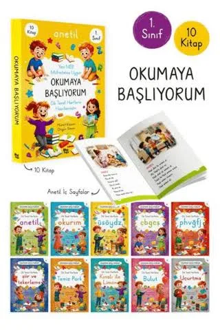 Okumaya Başlıyorum 1. Sınıf 10 Kitap (anetil) - Bilgipark Yayınları