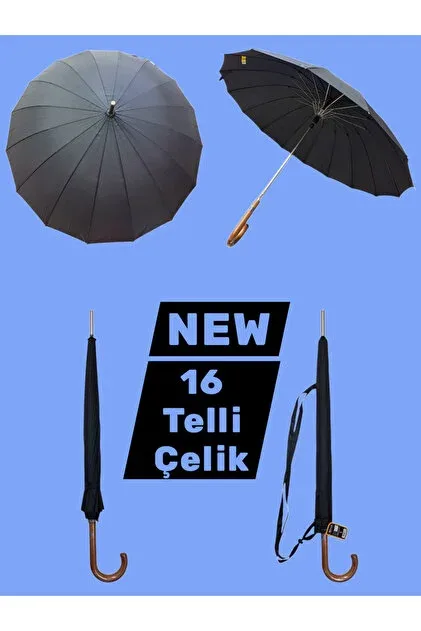 Rainwalker Baston Şemsiye Ahşap Sap 16 Tel Rw-16