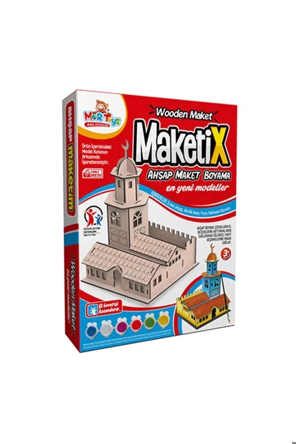 Elif Ahşap Maket Boyama Set Konak Ev 9788