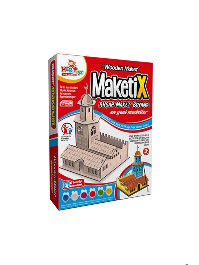Elif Ahşap Maket Boyama Set Konak Ev 9788