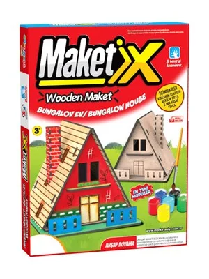 Elif Ahşap Maket Boyama Set Konak Ev 9788
