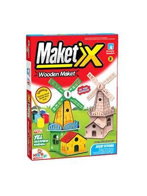 Elif Ahşap Maket Boyama Set Yel Değirmeni 9808
