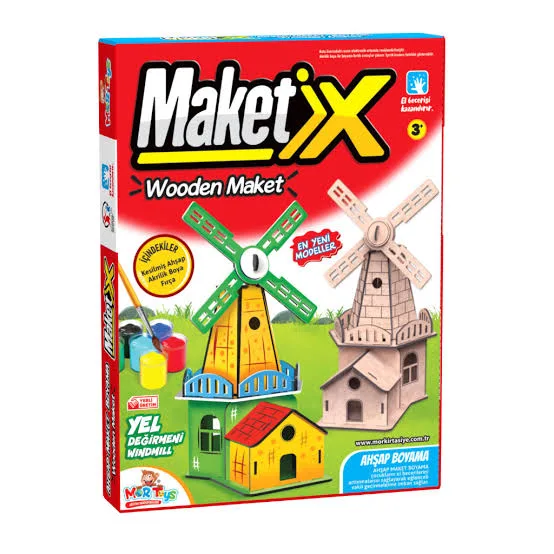 Elif Ahşap Maket Boyama Set Yel Değirmeni 9808
