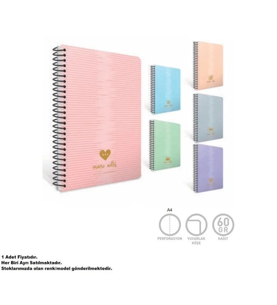 Gıpta Macro Notes A4 Pp Kapak Spiralli Defter Çizgili 80 Yp 7992