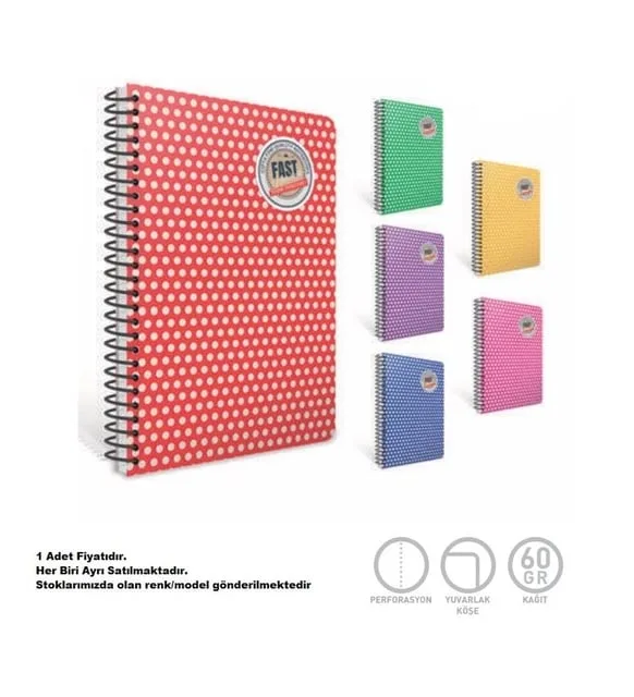 Gıpta Fast A4 Pp Kapak Spiralli Defter Kareli 80 Yp 8571