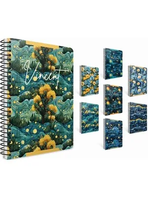 Gıpta Vincent 13x21 Sert Kapak Spiralli Defter Kareli 80 Yp 7712