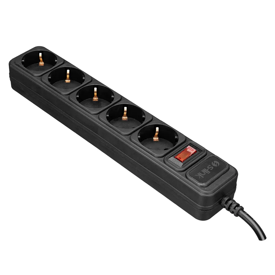 S-link Spg3-j 1.5 Metre Akım Koruyuculu Grup Priz Siyah