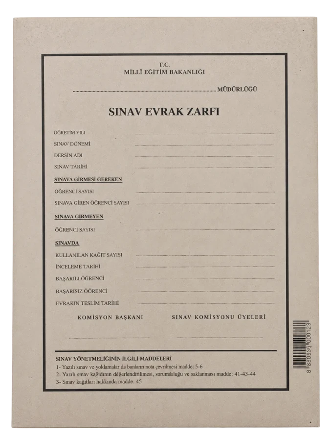 Gülpaş 26x35 90 Gr Sınav Kağıdı Zarfı