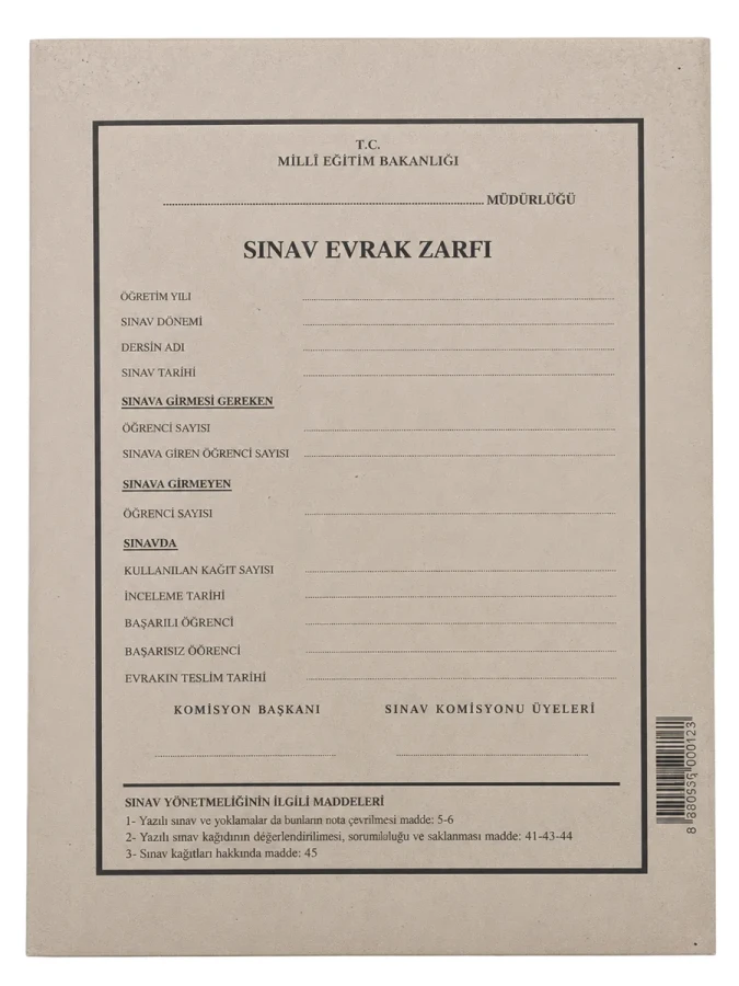 Gülpaş 26x35 90 Gr Sınav Kağıdı Zarfı
