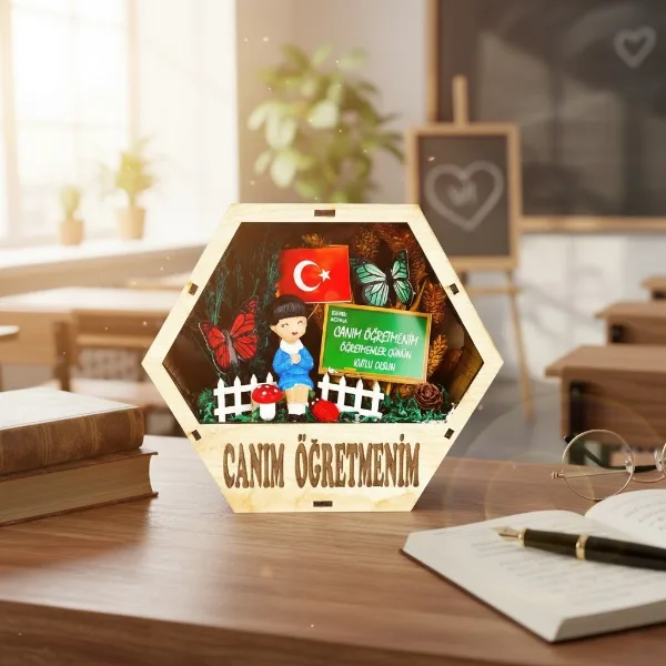 Altıgen Saksı Teraryum - Öğretmenler Günü Hediyesi