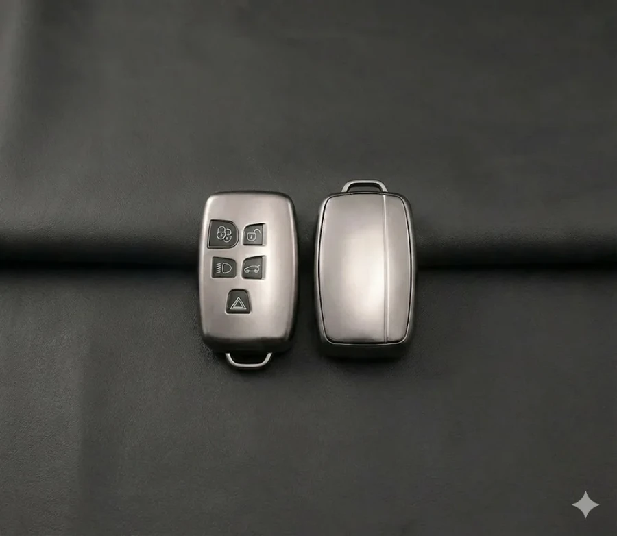 Land Rover Range Rover 2010-2018 Uyumlu Smart 3 Buton Silikon Oto Anahtar Kumanda Kabı Kılıf Gri