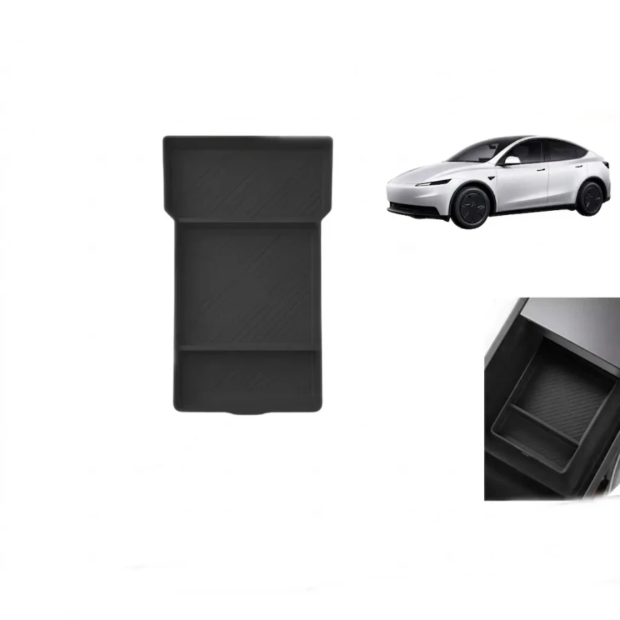 Tesla Model Y Juniper 2025+ Uyumlu Orta Konsol Düzenleyici Raf Saklama Kutusu Siyah
