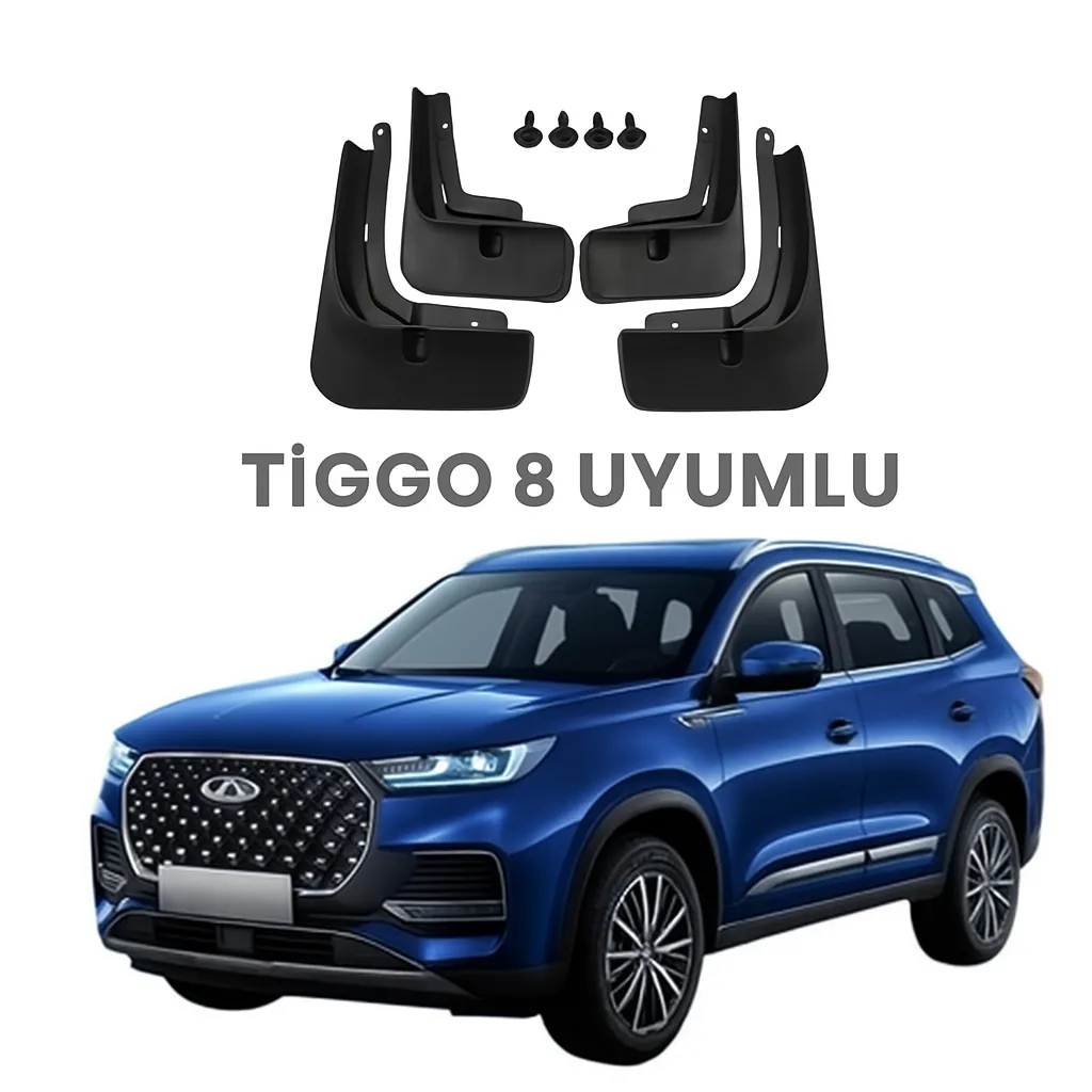 Tiggo 8 Pro Paçalık Tozluk Çamurluk Siyah 4'lü