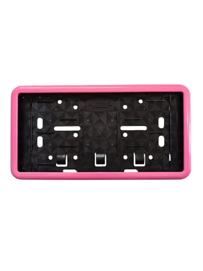 Çerçeveli Dikdörtgen Plakalık Plaka Altlığı Pembe 32x17 cm