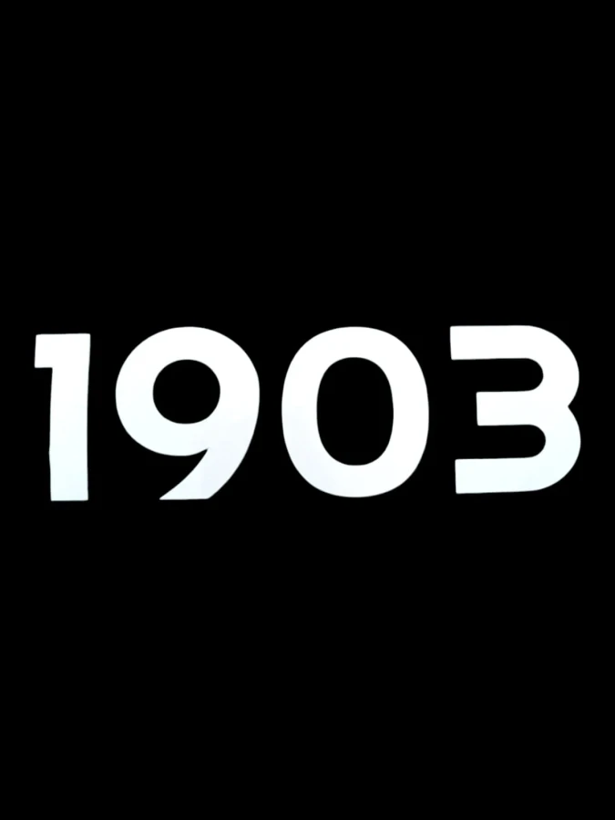 1903 Yazılı Oto Sticker Beyaz 20x7cm