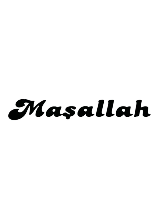 Maşallah Yazılı Oto Sticker Siyah 13x2cm