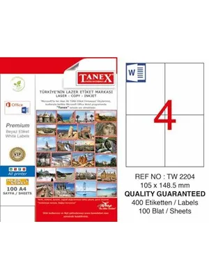 Tanex 210x297 Laser Etiket 100 Lü Tw-2000