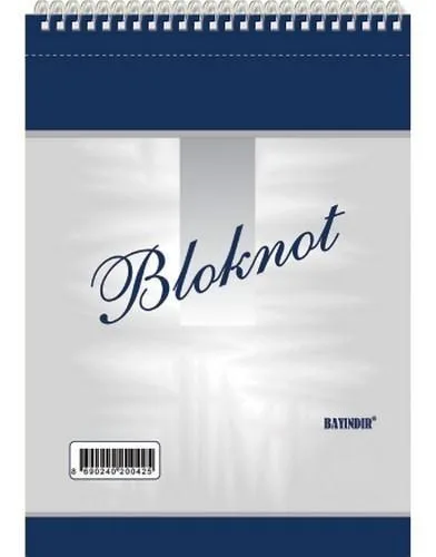 Bayındır A4 Spiralli Karton Kapak Bloknot 60 Gr/m2 Kağıt Çizgili 80 Yp