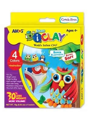 Amos Zıplayan Oyun Hamuru 4 Renk 18 Gr Ic18p4