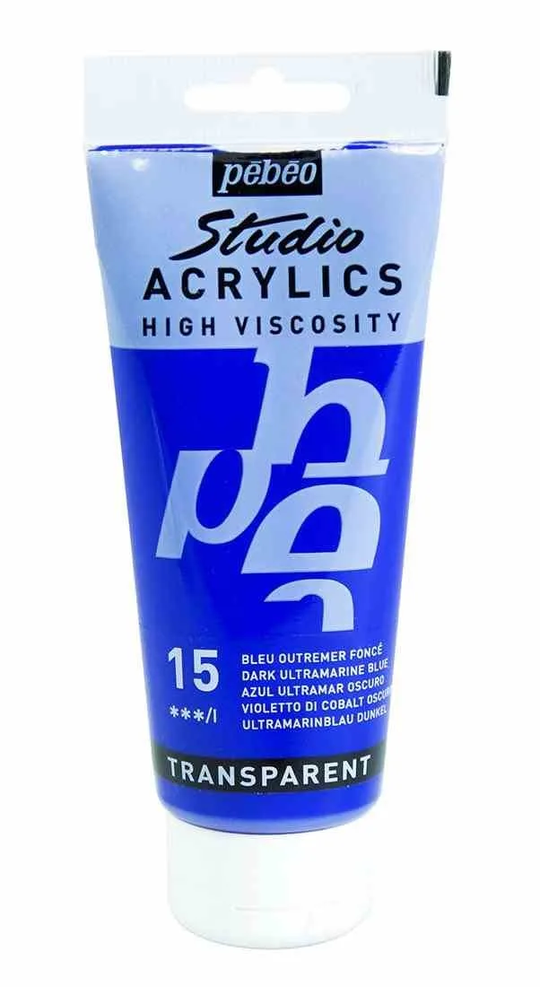 Pebeo 100 Ml Akrilik Boya Yüksek Yoğunluklu Ultramarine Mavi 15
