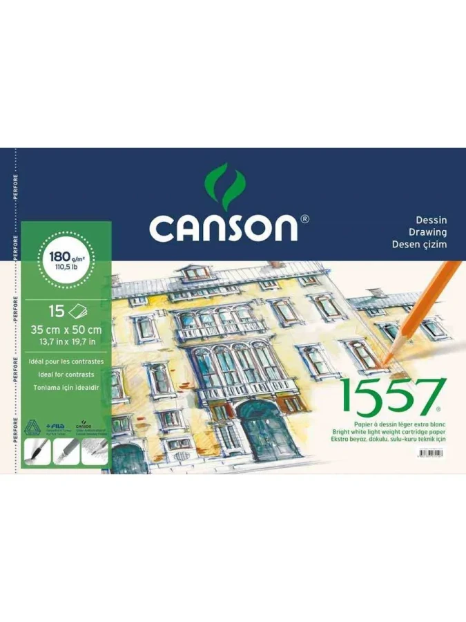 Canson 35x50 Dokulu Resim Defteri 15 Syf 180 Gr
