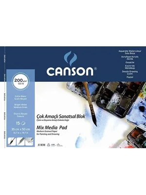 Canson Fınface 35x50 Çok Amaçlı Sanatsal Blok 200 Gr 15yp Fcn200153550