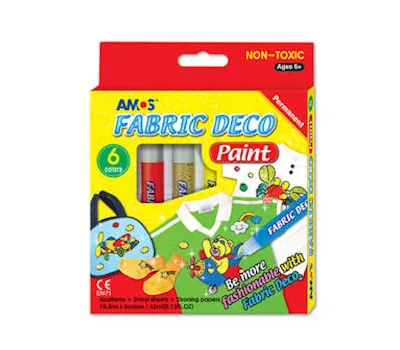 Amos Sabit Kumaş Boyası 6 Renk Pastel Tipi