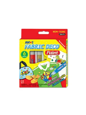 Amos Sabit Kumaş Boyası 6 Renk Pastel Tipi