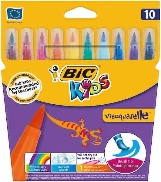 Bic Visa Keçeli Boya Kalemi 10 Lu Fırça Uçlu 8289641
