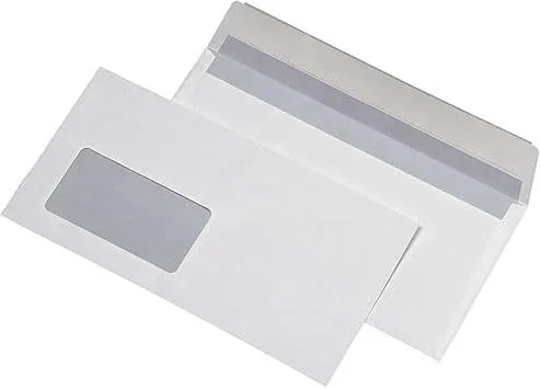 Asil 105x240 Diplomat Zarf Silikonlu Pencereli 90 Gr Beyaz