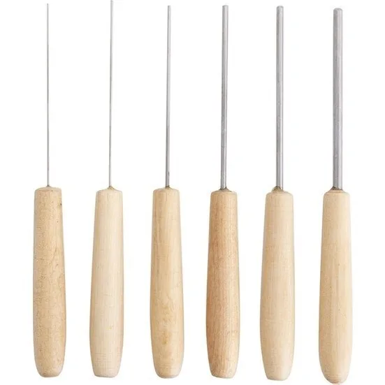 Artdeco 6 Lı Ebru Biz Takımı Ahşap Sap 8 Cm Uç