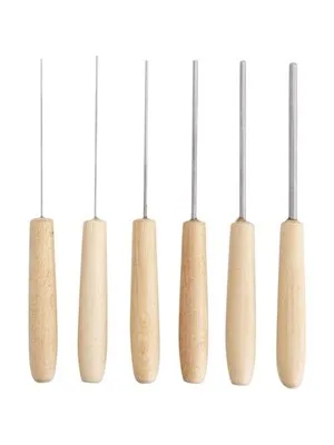 Artdeco 6 Lı Ebru Biz Takımı Ahşap Sap 8 Cm Uç