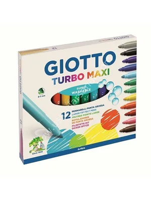 Gıotto Turbo Maxi Jumbo Keçeli Boya Kalemi 12 Renk 454000