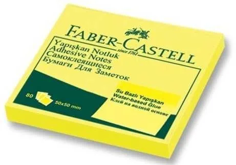 Faber Castell 50x50 Mm Yapışkanlı Not Kağıdı Sarı 65841