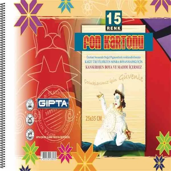 Gıpta 25x35 Cm Fon Kartonlu Resim Defteri 15 Renk 1576