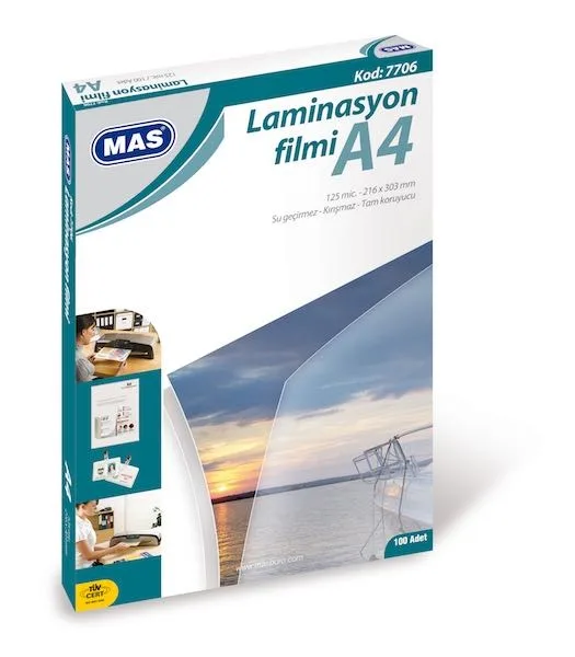 Mas A4 125 Mic Laminasyon Filmi 100 Lü 7706