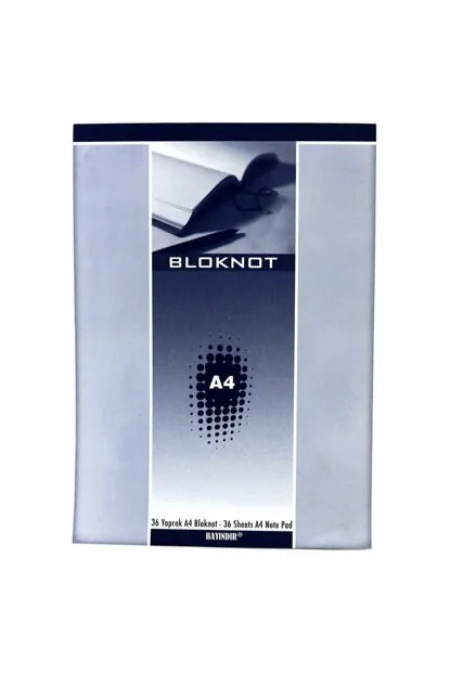 Bayındır A4 Karton Kapak Bloknot Düz 36 Yp 0102