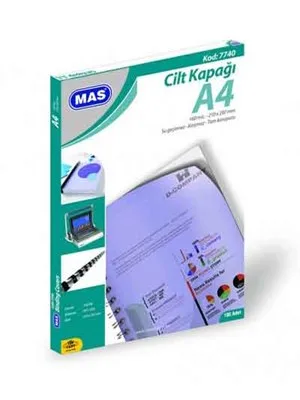 Mas A4 160mic Cilt Kapağı Beyaz 100 Lü 7740