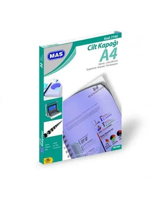 Mas A4 160mic Cilt Kapağı Beyaz 100 Lü 7740