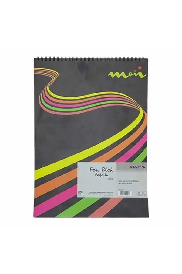 Moii 25x35 Metalize Fon Kartonu Defter Spiralli Karton Kapak 10 Renk 160 Gr M002233