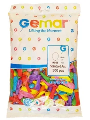Gemar 3" (8 Cm) Karışık Renk Balon 500"lü